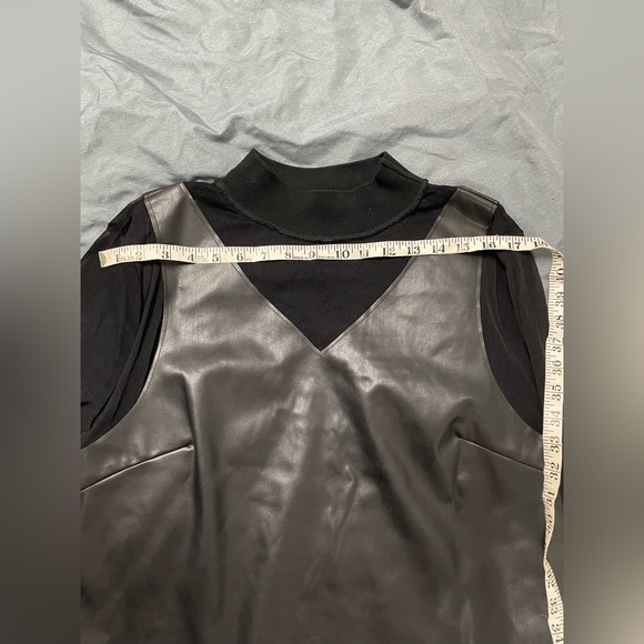 Woman’s size large top faux leather - Picture 6 of 7
